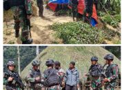 Satgas Mobile Raider 300 Siliwangi Membantu Perbaiki Honai Warga Masyarakat Kabupaten Puncak Papua