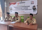 Berharap Kampanye Bisa Berjalan Dengan Baik, Panwascam Cantigi Jumpa Pers Tentang Pengawasan Masa Pemilu 2024