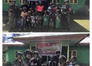 PRIMA TNI : SATGAS TNI 300 SILIWANGI BERI BANTUAN ALKITAB DAN PERLENGKAPAN SEKOLAH UNTUK WARGA ILAGA PAPUA