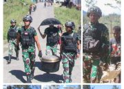 SATGAS TNI 300 SILIWANGI BERSAMA MASYARAKAT SINAK DALAM PENYIAPAN NATAL