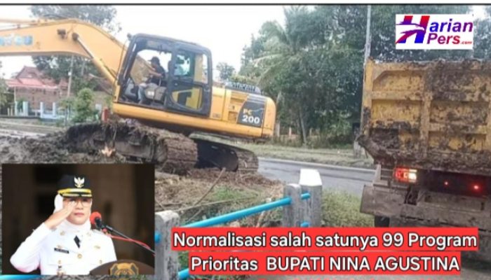 99 Program Prioritas Bupati Nina Agustina, Dinas PUPR Gercep Tangani Pendangkalan Sungai