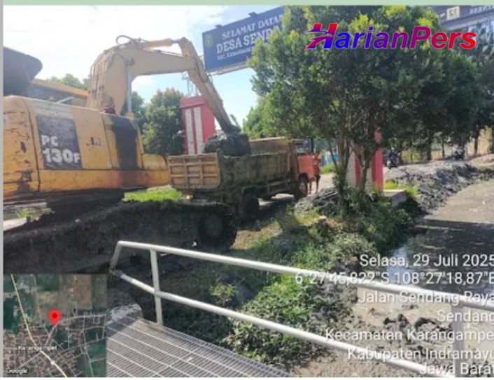 Normalisasi Saluran Pembuang di Sendang, PUPR Indramayu Siaga Cegah Banjir dan Genangan