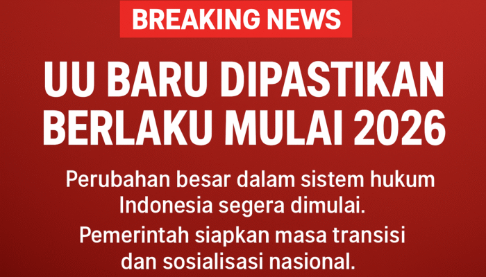 Siap-siap, Sejumlah UU Baru Mulai Berlaku Tahun 2026