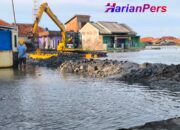 Dinas PUPR Indramayu Sigap Bangun Tanggul Darurat Banjir ROB Eretan