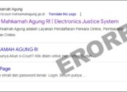 Layanan e-Court Mahkamah Agung Alami Gangguan Selama Beberapa Hari, Pengguna Keluhkan Sulit Diakses
