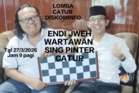 Jalin Sinergitas dan Perkuat Silahturahmi, Diskominfo Gelar Lomba Catur Antar Wartawan