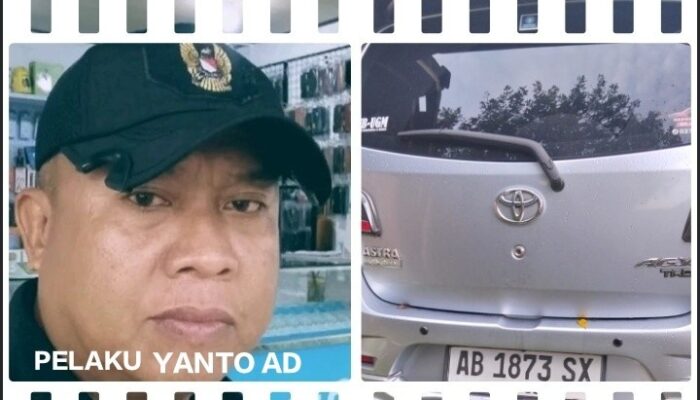 YANTO AD Bawa Kabur Mobil Toyota AGYA AB 1873 SX & EMAS, Polisi Segera Tindak