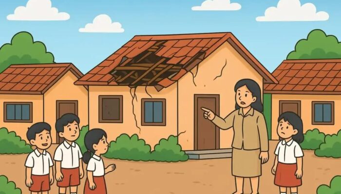 BERTAHAP” TANPA KAPAN: 40 SISWA SDN BANYUASIH NARINGGUL DIPAKSA BELAJAR DI KANDANG
