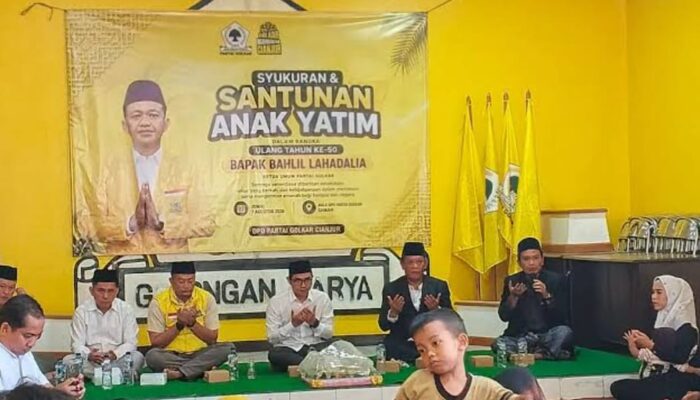 DPD Partai Golkar Cianjur Santuni Ratusan Anak Yatim di Momen HUT ke-50 Bahlil Lahadalia