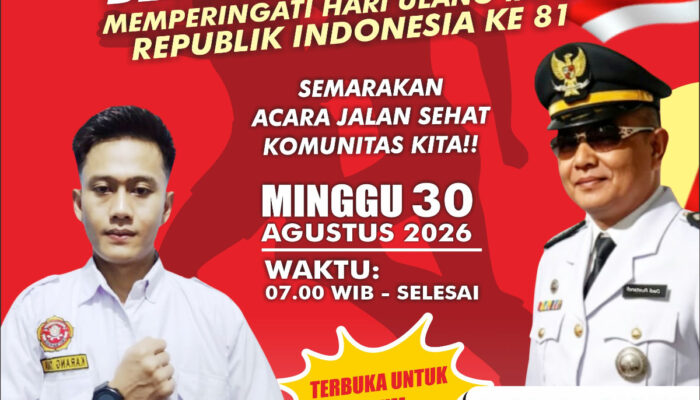 TEMA “BERDAULAT ADIL MAKMUR”, KARANG TARUNA WARUNGKONDANG GELAR JALAN SEHAT MASSAL