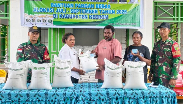 Pemerintah Kabupaten Keerom Salurkan Bantuan Cadangan Pangan Untuk Tiga (3) Bulan 2026.