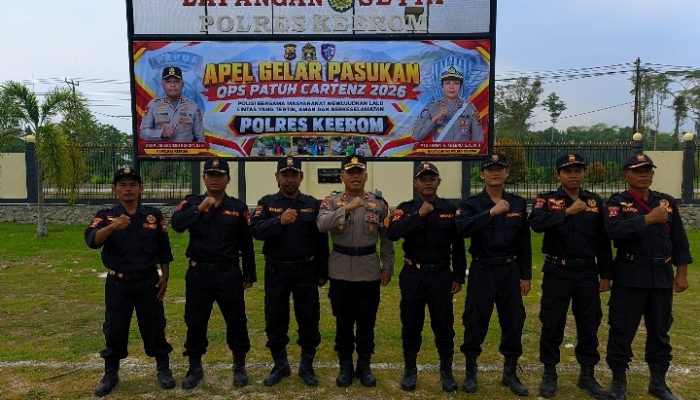 Sentra Komunikasi Mitra Polri (Senkom) Kabupaten Keerom Ikuti Apel Bersama Operasi Patuh Cartenz 2026.